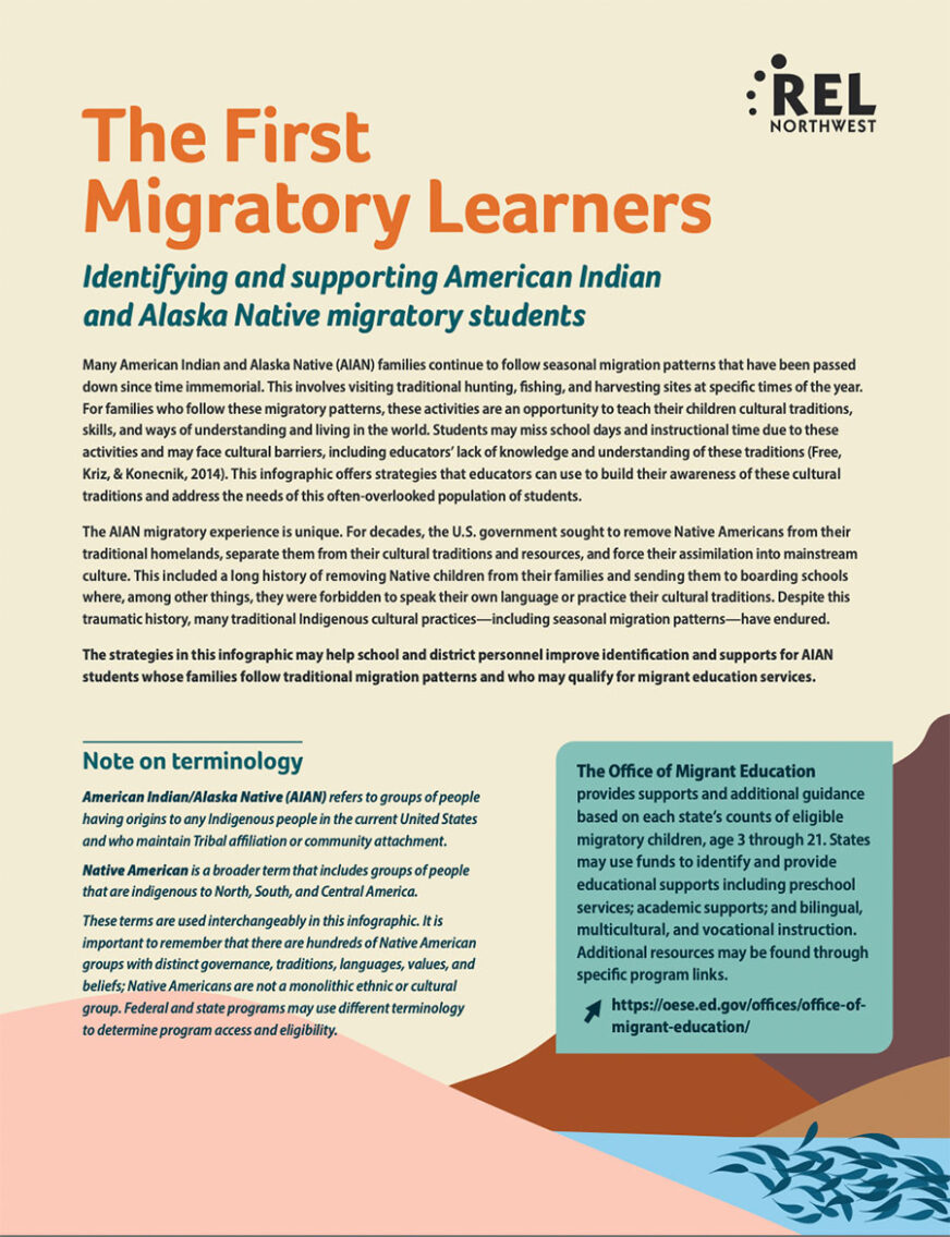 The First Migratory Learners: Identifying and Supporting American Indian and Alaska Native Migratory Students