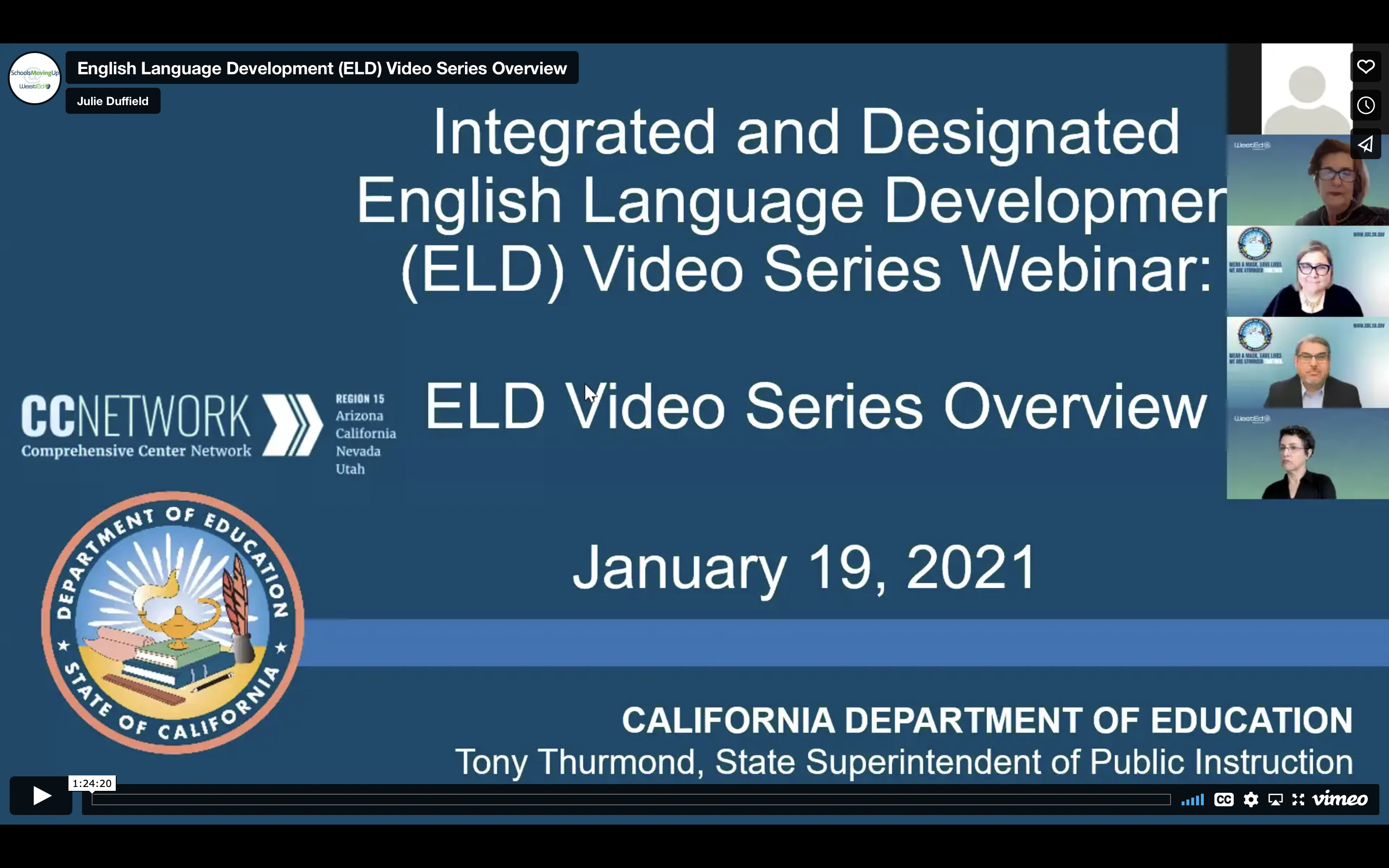 Webinar Series on the CDE Integrated and Designated English Language Development Video Series